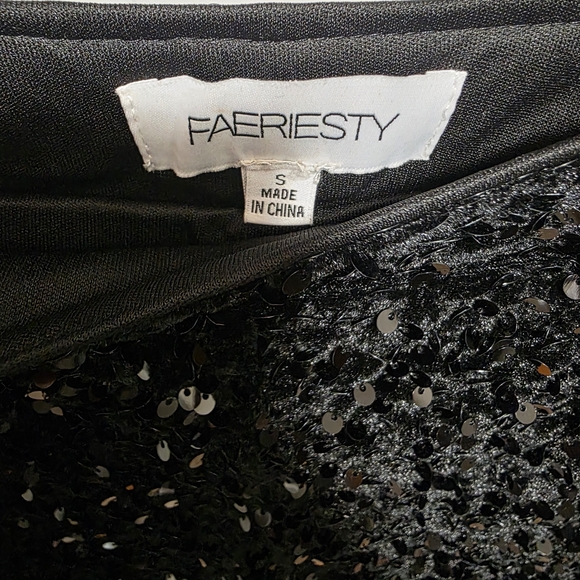 Chic Black Sequin Wide-Leg Pants - Picture 5 of 5